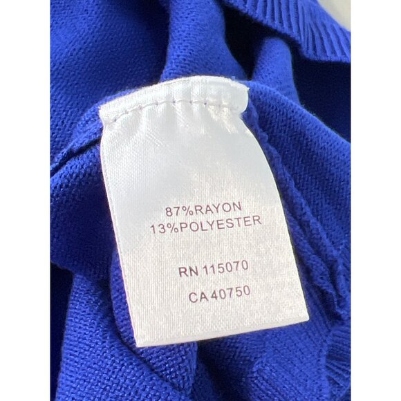 Nina Leonard Balloon Sleeve Belted Sweater Dress Plus Size 2X Deep Sapphire Knit - Picture 4 of 6